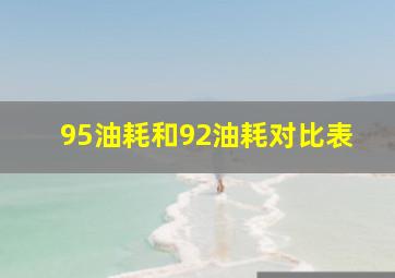 95油耗和92油耗对比表