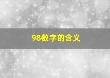 98数字的含义