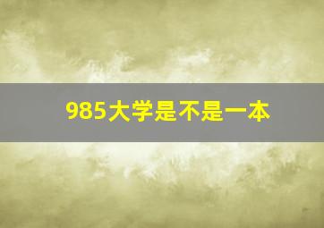 985大学是不是一本