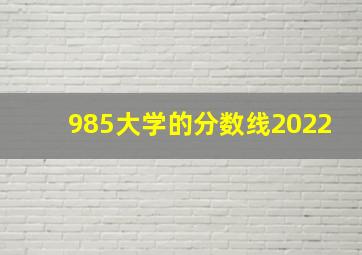 985大学的分数线2022