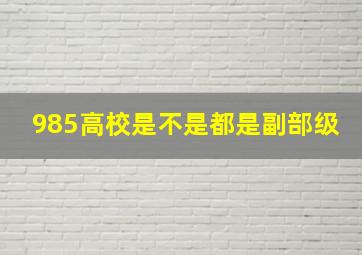 985高校是不是都是副部级