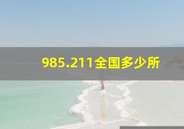 985.211全国多少所