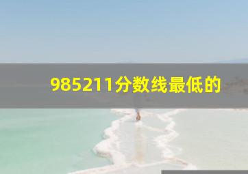 985211分数线最低的