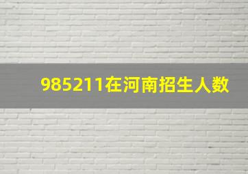 985211在河南招生人数