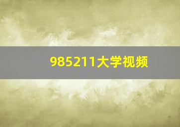 985211大学视频