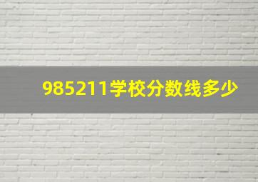 985211学校分数线多少