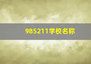 985211学校名称