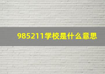 985211学校是什么意思