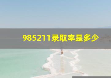 985211录取率是多少