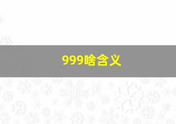 999啥含义