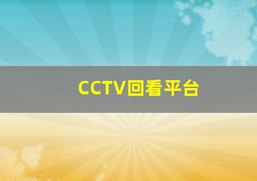 CCTV回看平台