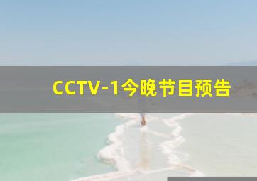 CCTV-1今晚节目预告