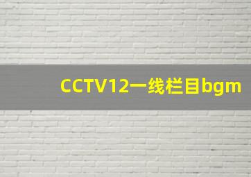 CCTV12一线栏目bgm