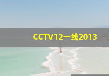 CCTV12一线2013