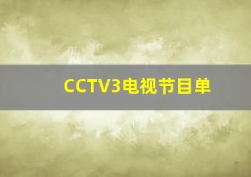 CCTV3电视节目单