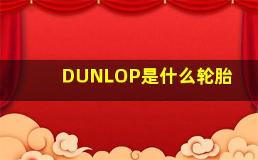 DUNLOP是什么轮胎