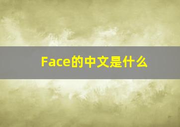 Face的中文是什么