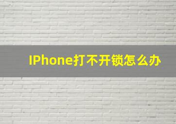 IPhone打不开锁怎么办