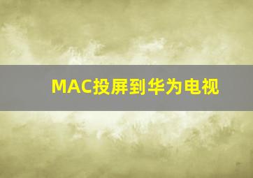 MAC投屏到华为电视