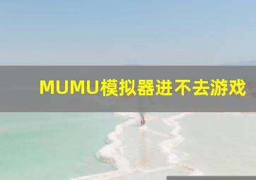 MUMU模拟器进不去游戏