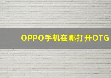 OPPO手机在哪打开OTG