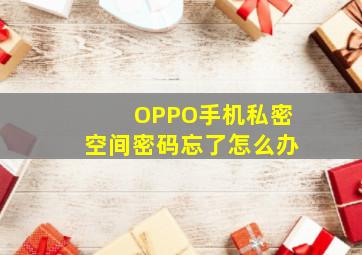 OPPO手机私密空间密码忘了怎么办