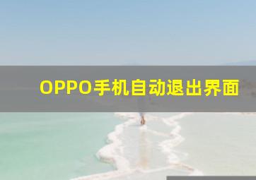 OPPO手机自动退出界面