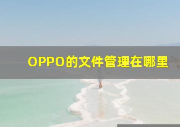 OPPO的文件管理在哪里