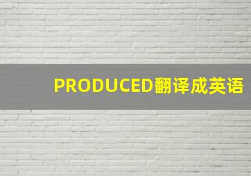 PRODUCED翻译成英语