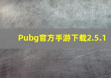 Pubg官方手游下载2.5.1