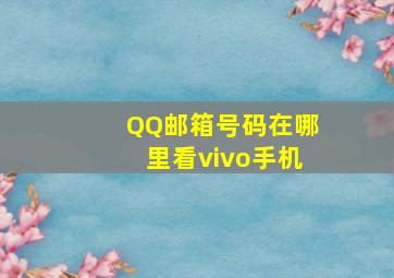 QQ邮箱号码在哪里看vivo手机