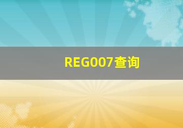 REG007查询