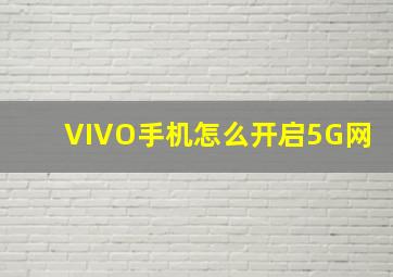 VIVO手机怎么开启5G网