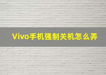 Vivo手机强制关机怎么弄