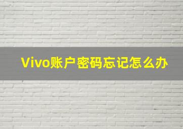 Vivo账户密码忘记怎么办