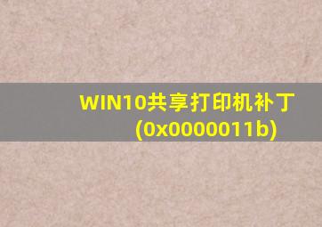 WIN10共享打印机补丁(0x0000011b)