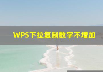 WPS下拉复制数字不增加