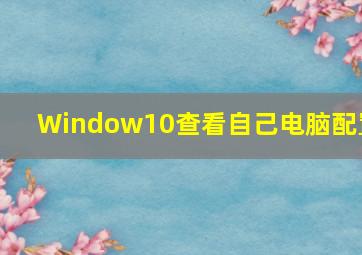 Window10查看自己电脑配置