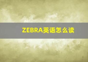 ZEBRA英语怎么读