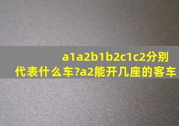 a1a2b1b2c1c2分别代表什么车?a2能开几座的客车