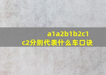 a1a2b1b2c1c2分别代表什么车口诀