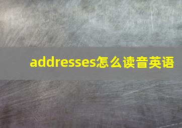 addresses怎么读音英语