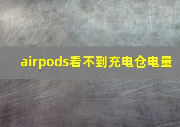 airpods看不到充电仓电量