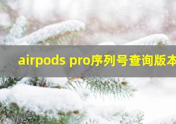 airpods pro序列号查询版本