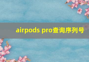 airpods pro查询序列号