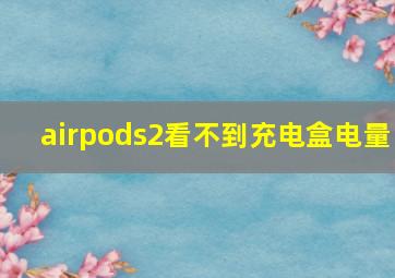 airpods2看不到充电盒电量