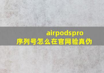 airpodspro序列号怎么在官网验真伪