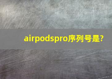 airpodspro序列号是?