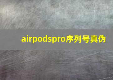 airpodspro序列号真伪