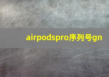 airpodspro序列号gn